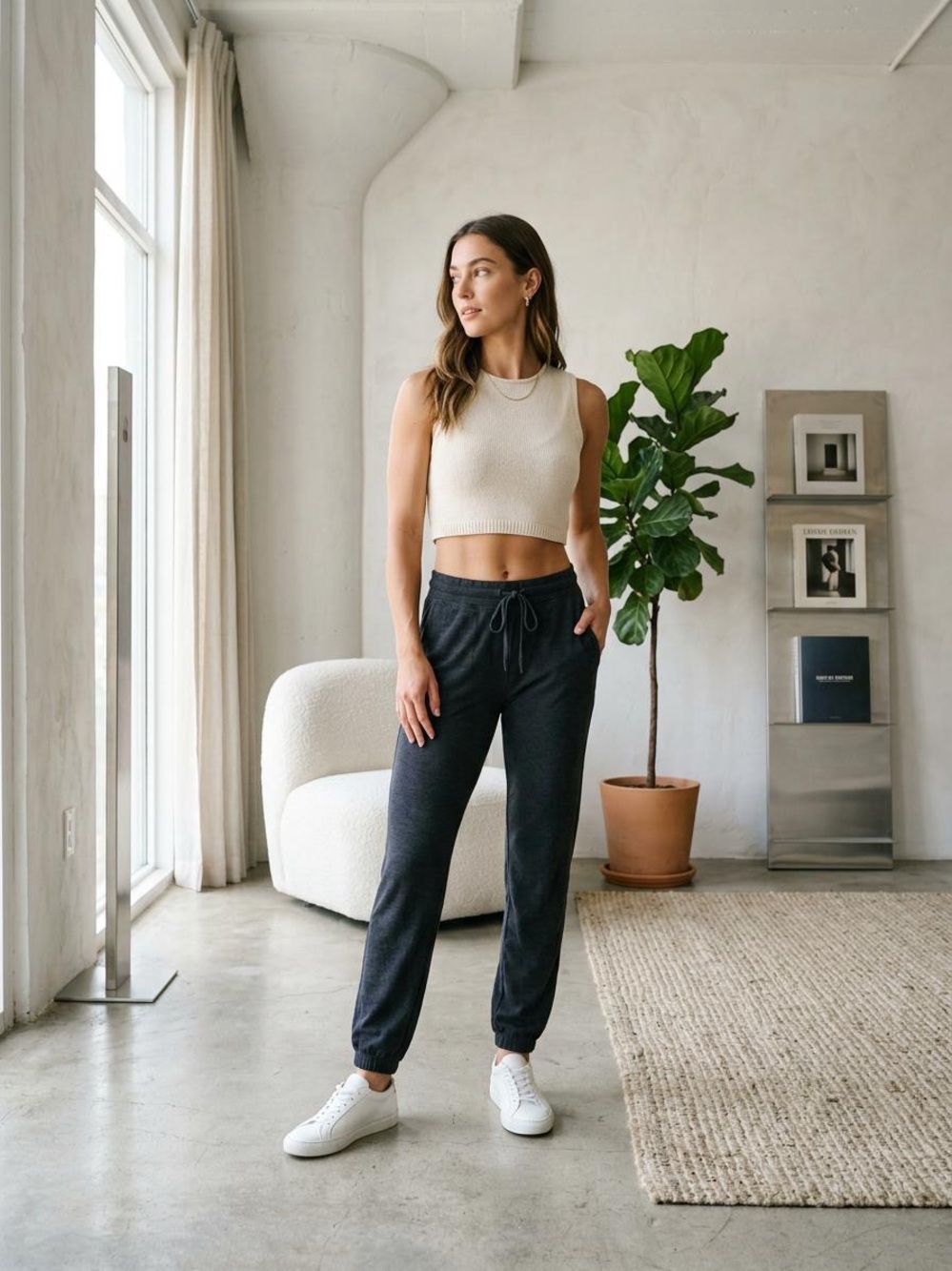 Joe Fresh Charcoal Drawstring Joggers